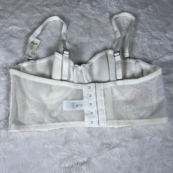 Aerie Real Good Floral Lace Longline Balconette Corset Bra White 36C NWT - Picture 5 of 11